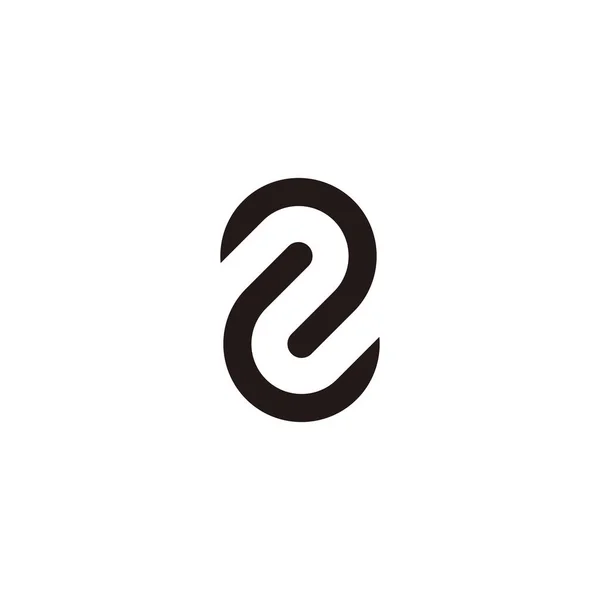 Number Letter Outlines Geometric Symbol Simple Logo Vector — Vetor de Stock