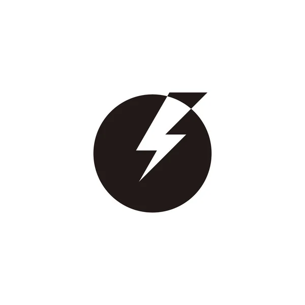 Lightning Thunder Circle Geometric Symbol Simple Logo Vector — Wektor stockowy