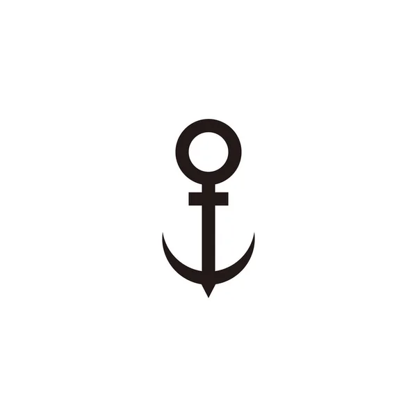 Anchor Geometric Symbol Simple Logo Vector — Stockvektor