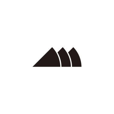Letter m three gems or mountains geometric symbol simple logo vector