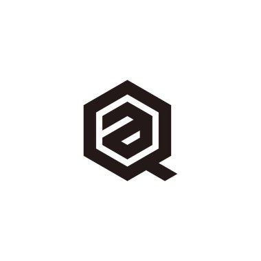 Letter a in Q, hexagon geometric symbol simple logo vector