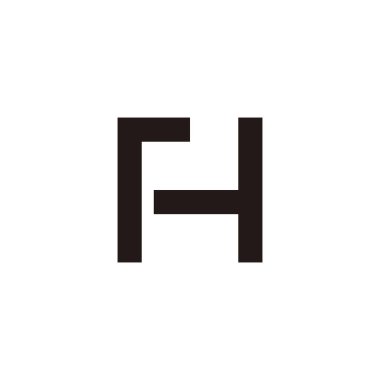 Letter rH square geometric symbol simple logo vector