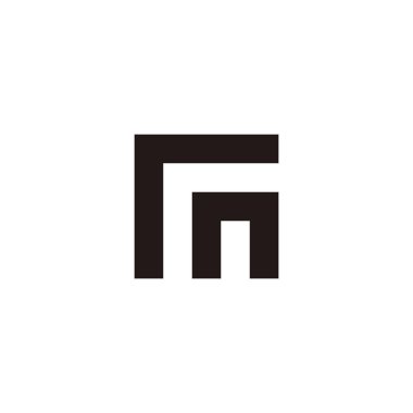 Letter r and n square geometric symbol simple logo vector