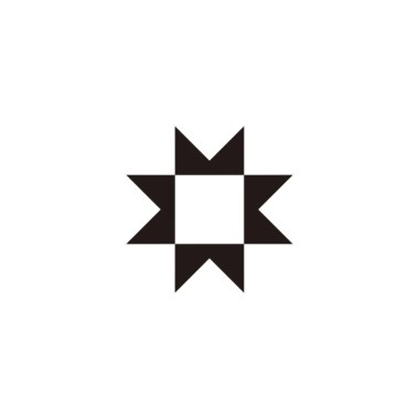 Ribbon, square, neat geometric symbol simple logo vector