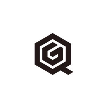 Letter G and Q hexagon geometric symbol simple logo vector