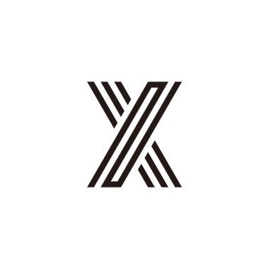 Letter NX XN N X lines geometric symbol simple logo vector