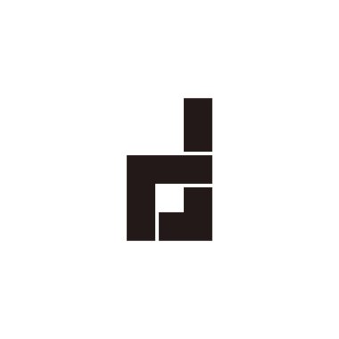 Letter rd dr r d square, outlines geometric symbol simple logo vector