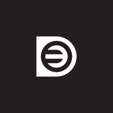 Number 3 in letter D, circle geometric symbol simple logo vector