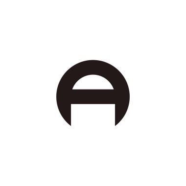 Letter A circle, outline geometric symbol simple logo vector