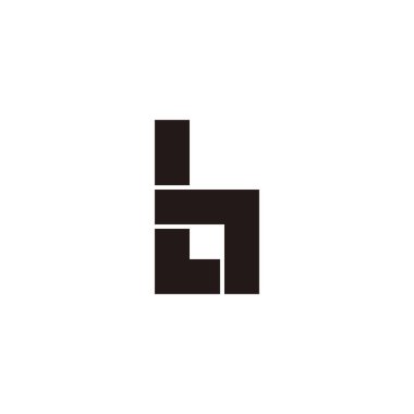 Letter l, b and o square, outlines geometric symbol simple logo vector