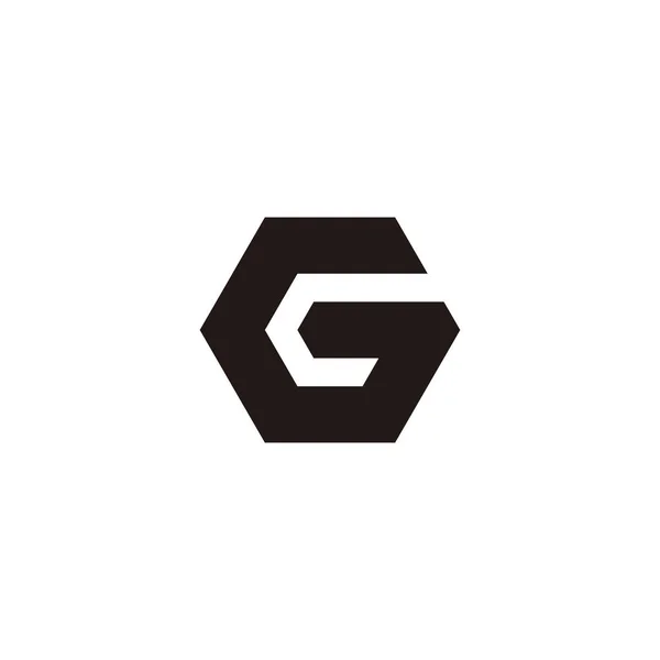 Letter Shaped Hexagon Outline Geometric Symbol Simple Logo Vector —  Vetores de Stock