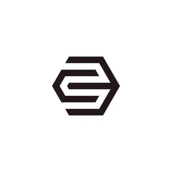 Letter Number Shaped Hexagon Geometric Symbol Simple Logo Vector — Stockový vektor
