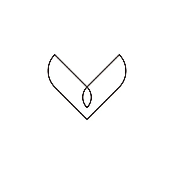 Letter Leaf Thin Geometric Symbol Simple Logo Vector — Wektor stockowy
