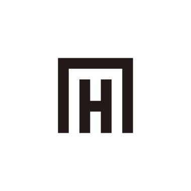 Letter n, M and H unique geometric symbol simple logo vector