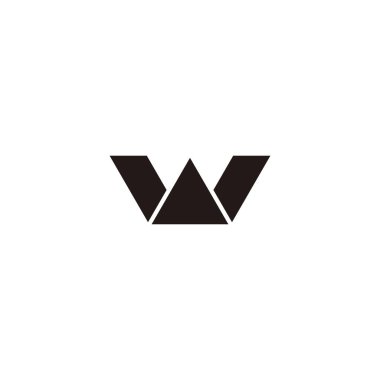 Letter W mountain, triangle geometric symbol simple logo vector