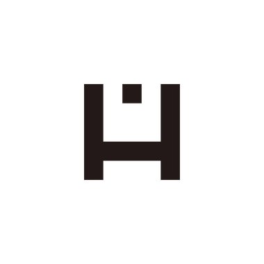 Letter AH HA A H square geometric symbol simple logo vector