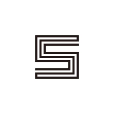 Letter S thin, square geometric symbol simple logo vector