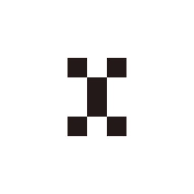 Letter YX XY Y X squares geometric symbol simple logo vector