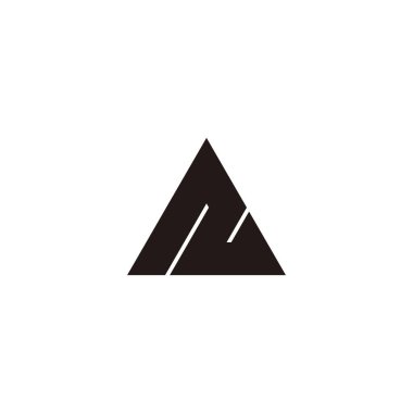 Letter N mountain, triangle geometric symbol simple logo vector