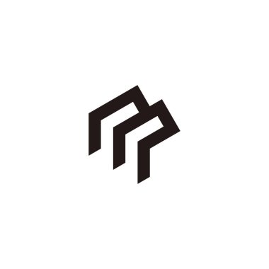 Letter r r, letter m geometric symbol simple logo vector