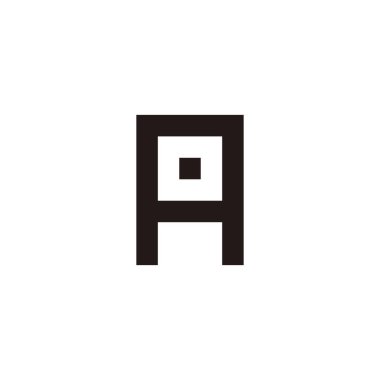 Letter Ao oA A o square, point geometric symbol simple logo vector