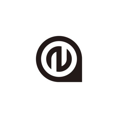 Letter N in a, circle geometric symbol simple logo vector