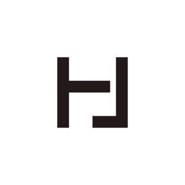 Letter HJ square geometric symbol simple logo vector