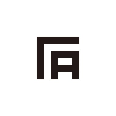 Letter rA square geometric symbol simple logo vector