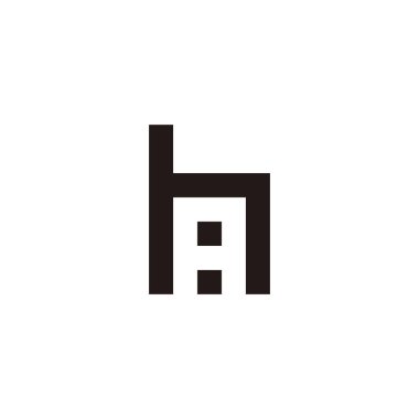 Letter hA Ah h A squares geometric symbol simple logo vector