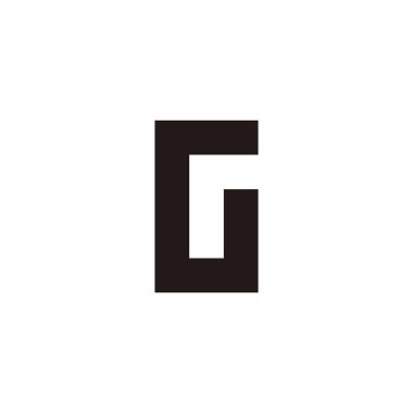 Letter Gr rG G r square geometric symbol simple logo vector