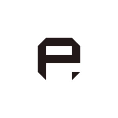 Letter PA AP P A square, box geometric symbol simple logo vector