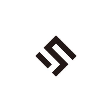 Letter J and S square geometric symbol simple logo vector