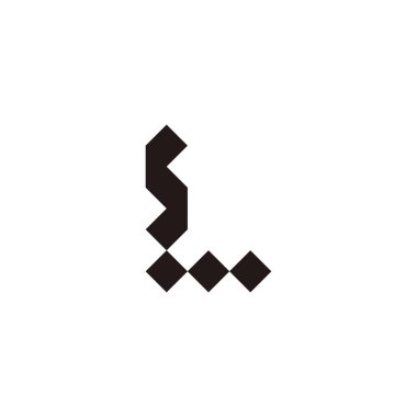 Letter sL Ls s L squares geometric symbol simple logo vector