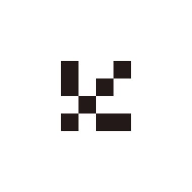Letter K stair, squares geometric symbol simple logo vector