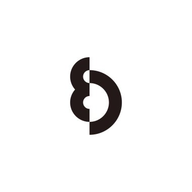 Letter E D outlines geometric symbol simple logo vector