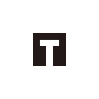 Letter A and T square geometric symbol simple logo vector