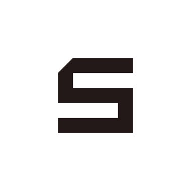 Letter S file, square geometric symbol simple logo vector