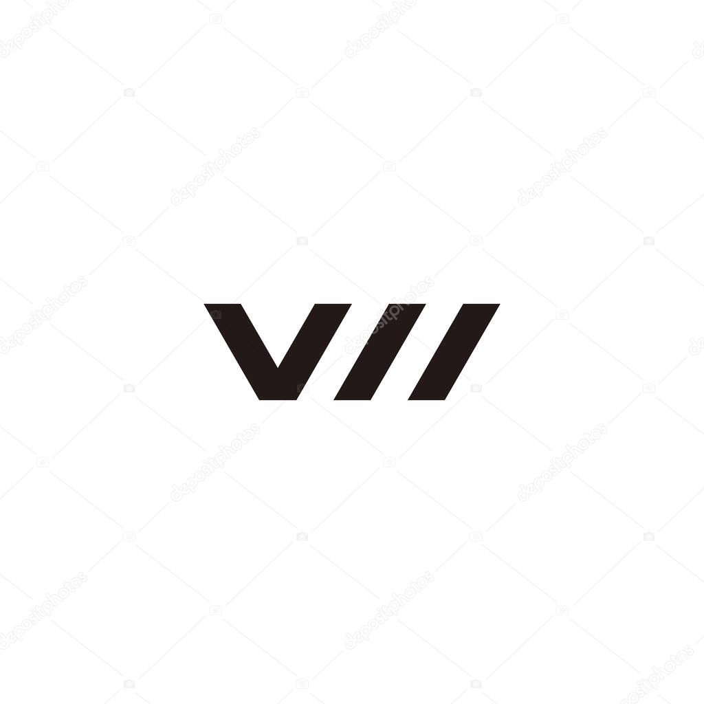 Letter VW outlines geometric symbol simple logo vector