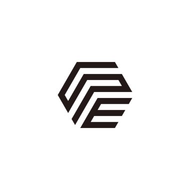 Letter S and E hexagon  stripe geometric symbol simple logo vector