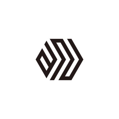 Letter a N hexagon geometric symbol simple logo vector