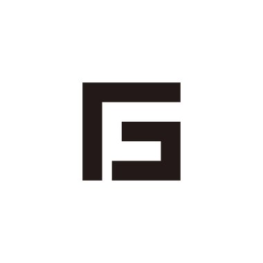 Letter rG Gr r G outlines geometric symbol simple logo vector