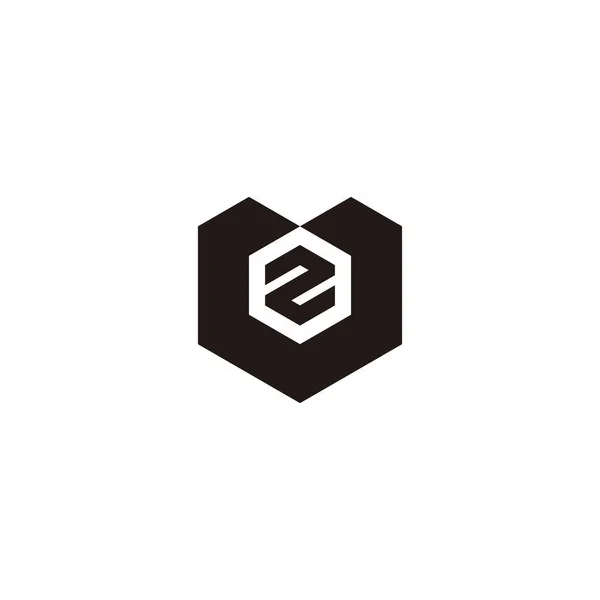 Letter Heart Hexagon Geometric Symbol Simple Logo Vector — Stock vektor