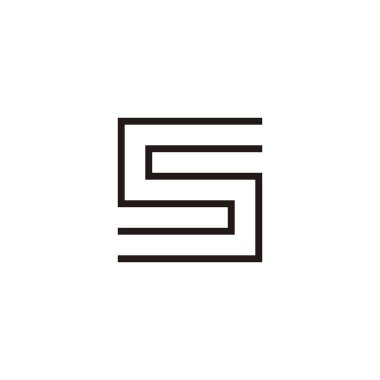 Letter S thin, line geometric symbol simple logo vector
