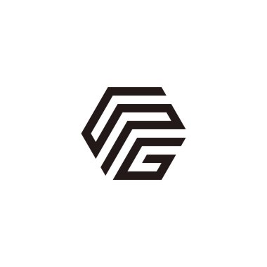 Letter SG hexagon geometric symbol simple logo vector
