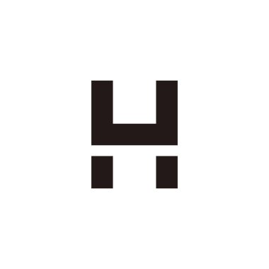 Letter HU UH H U square geometric symbol simple logo vector