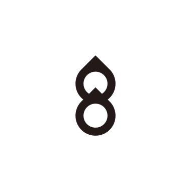 Number 8 two fires geometric symbol simple logo vector