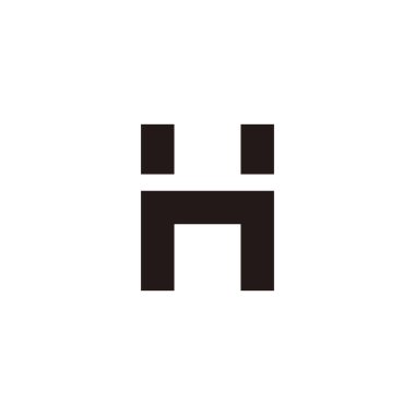 Letter Hn nH H n square geometric symbol simple logo vector