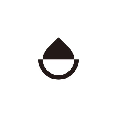 Letter U water drop, outline geometric symbol simple logo vector