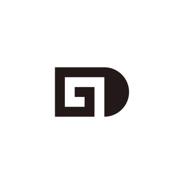 Letter G shaped D geometric symbol simple logo vector