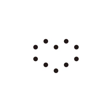 Heart, circles geometric symbol simple logo vector